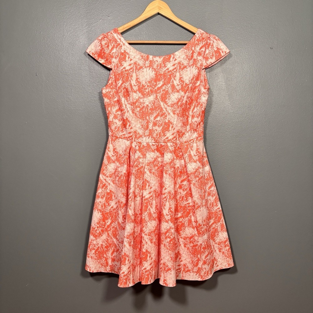 Betsey Johnson Dress Womens 10 Brunch Garden Party Wedding Guest Whimsical Coral